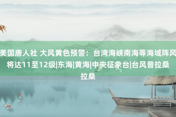 美国唐人社 大风黄色预警：台湾海峡南海等海域阵风将达11至12级|东海|黄海|中央征象台|台风普拉桑