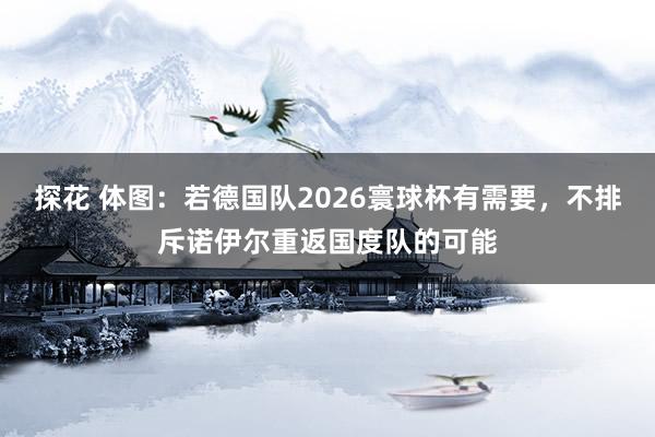 探花 体图：若德国队2026寰球杯有需要，不排斥诺伊尔重返国度队的可能
