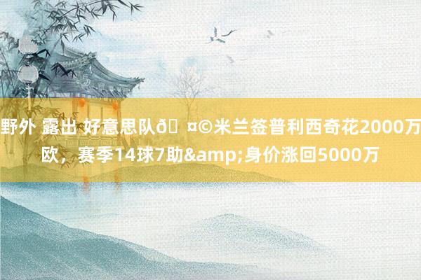 野外 露出 好意思队🤩米兰签普利西奇花2000万欧，赛季14球7助&身价涨回5000万